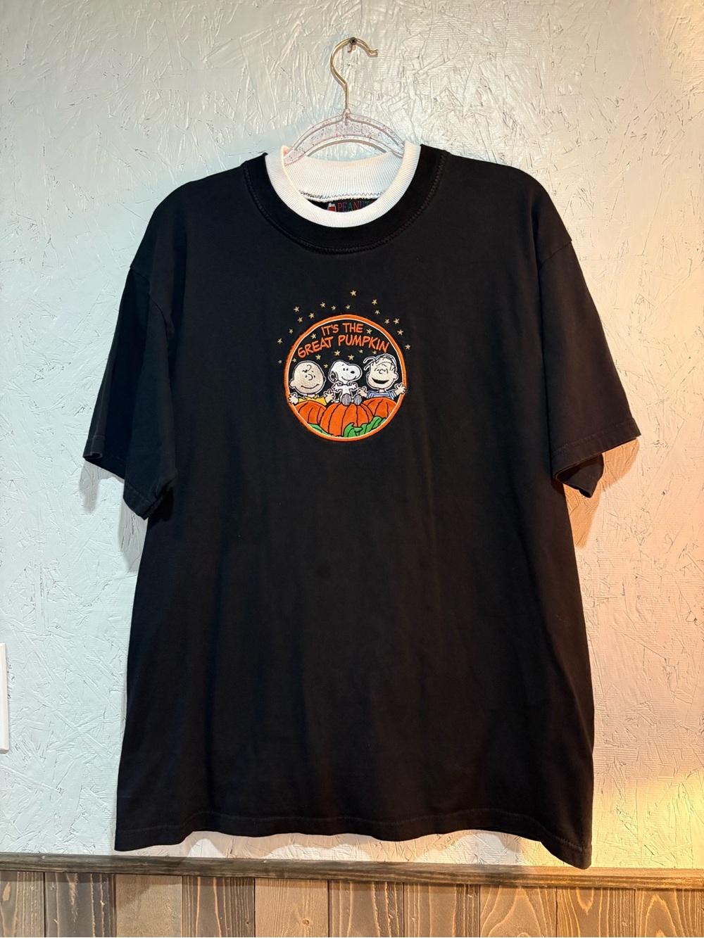 Peanuts Collection It's the Great Pumpkin Embroidered Tee Shirt Vintage 90’s